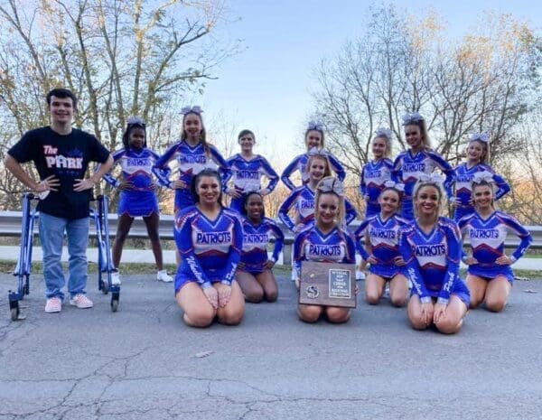 A group of cheerleaders.