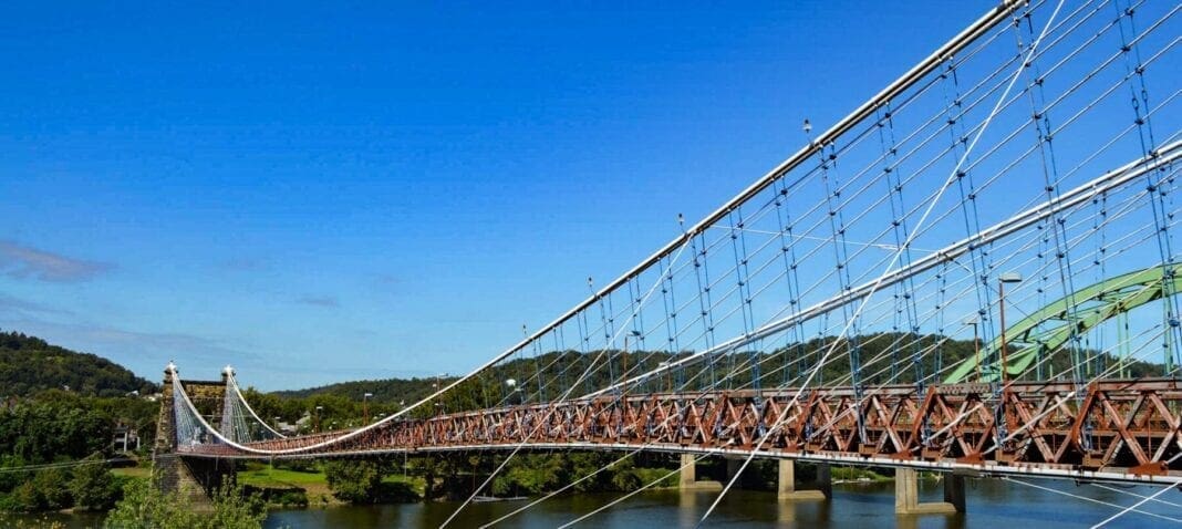 A suspension bridge.