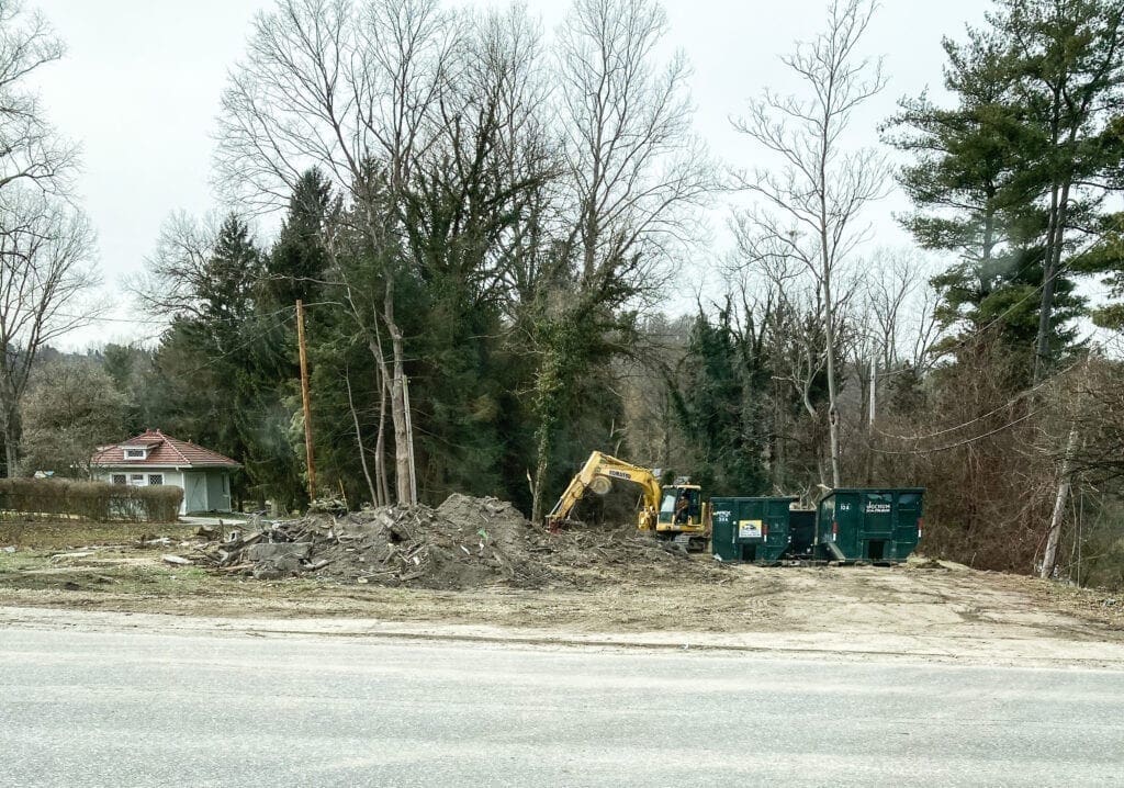 The site of a house demolition.