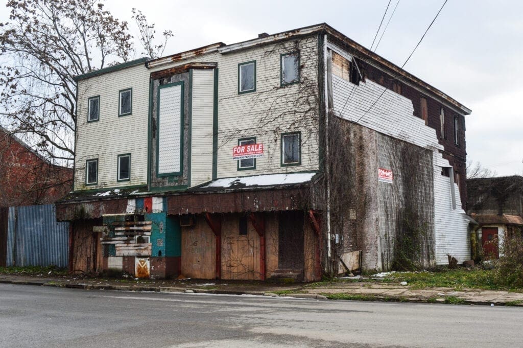 A blighted building.