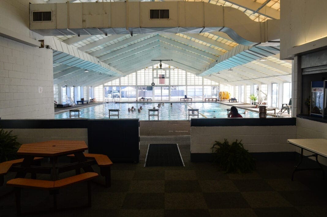 An indoor pool.