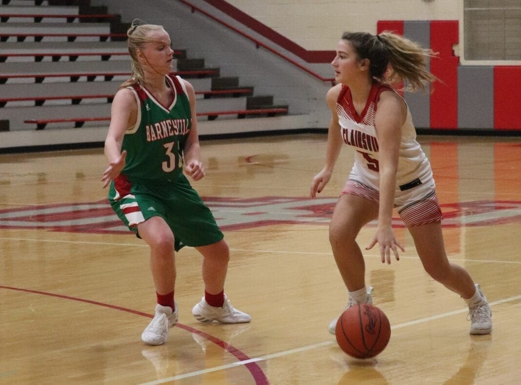 A female basketball player.