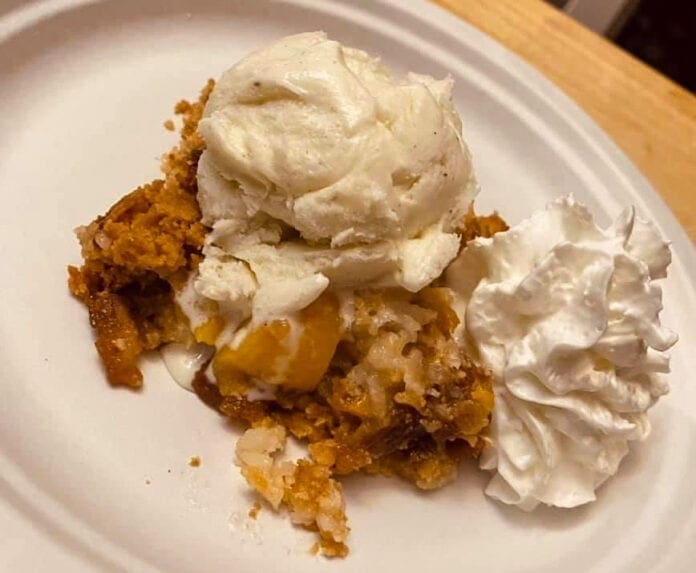 A photo of cae with ice cream.