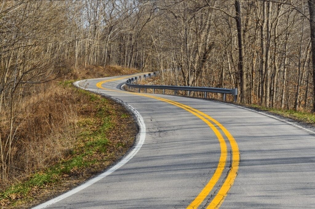 A curvy roadway.