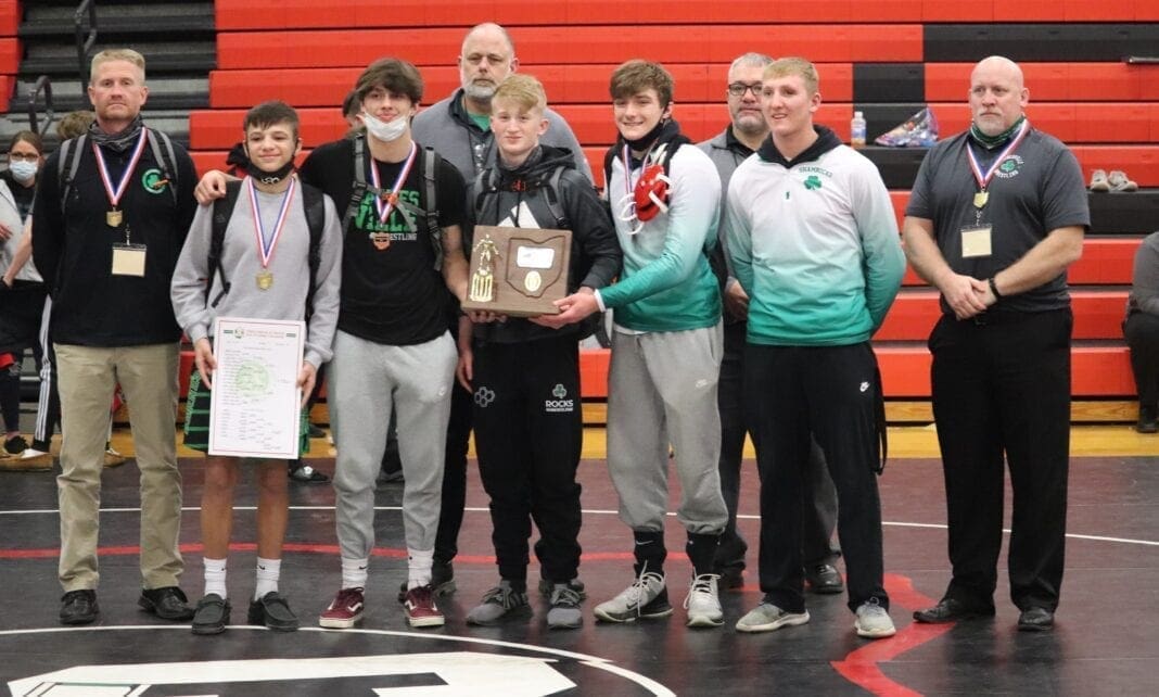 The Barnesville coaches and wrestlers