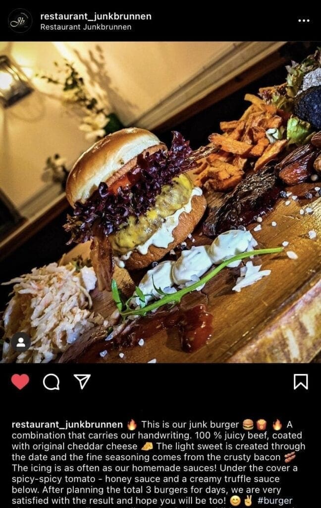 A post on social media that features food.