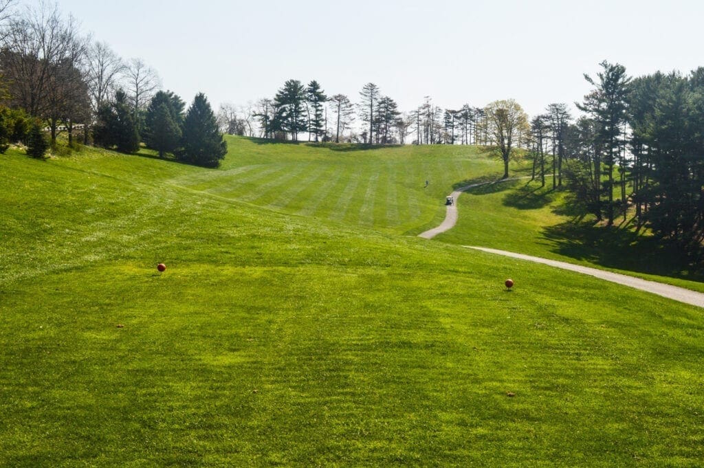 A tee box for a golf course.