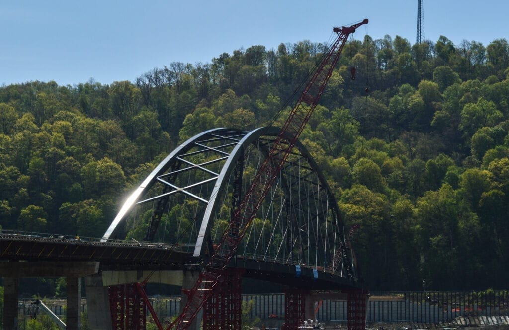 A bridge under construction.