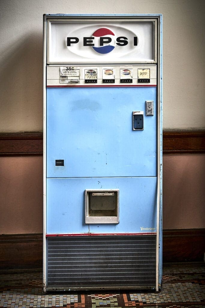 A vintage Pepsi machine.