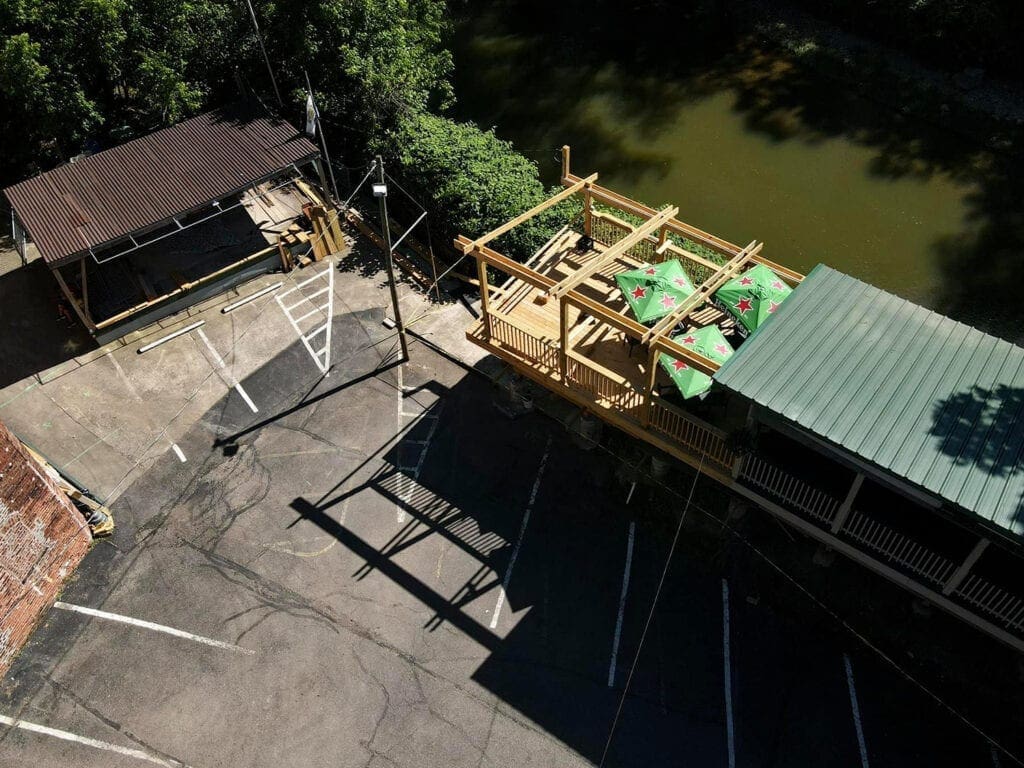 Aerial shot of the deck and bowl