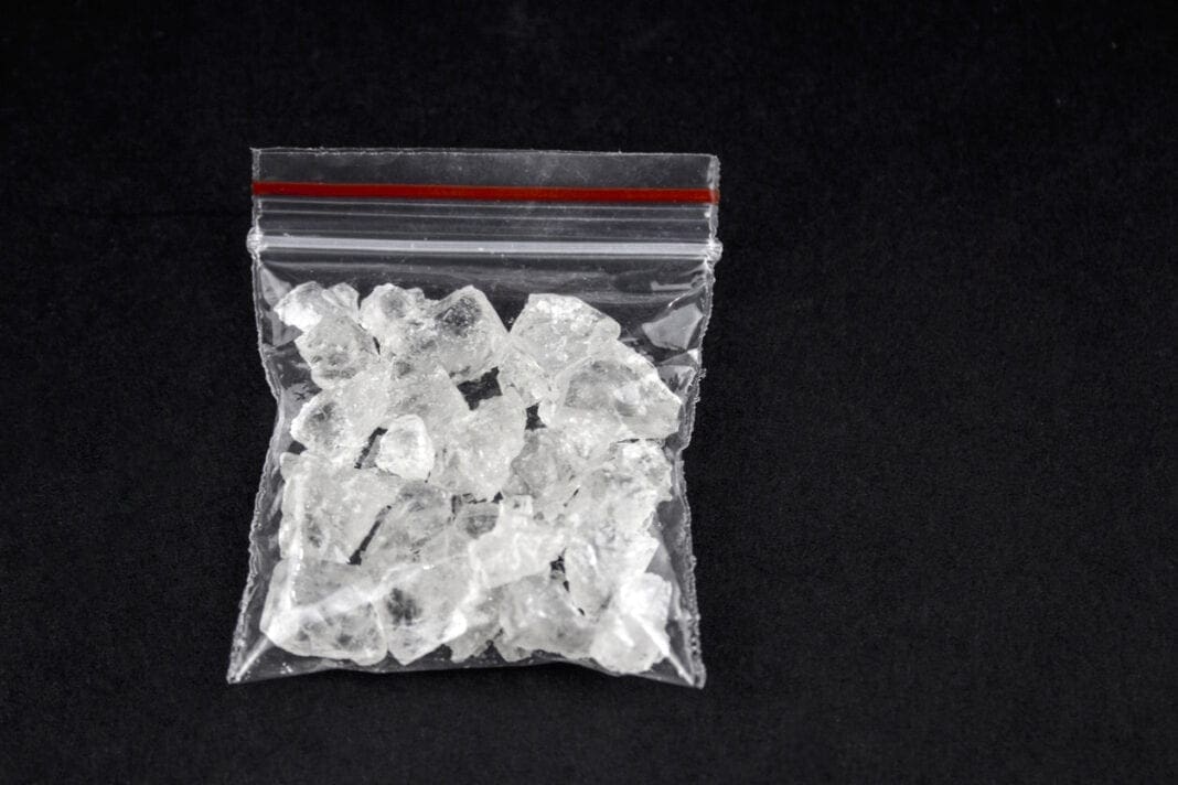 A baggie of drugs,