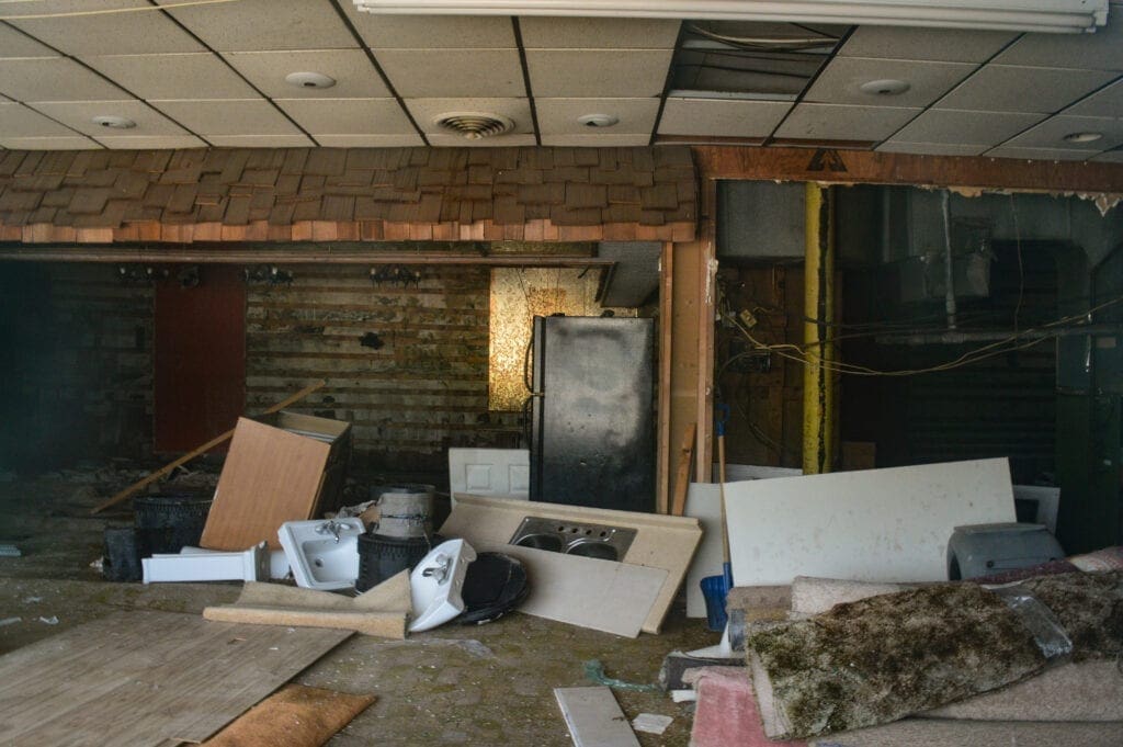 The inside of a former restaurant.