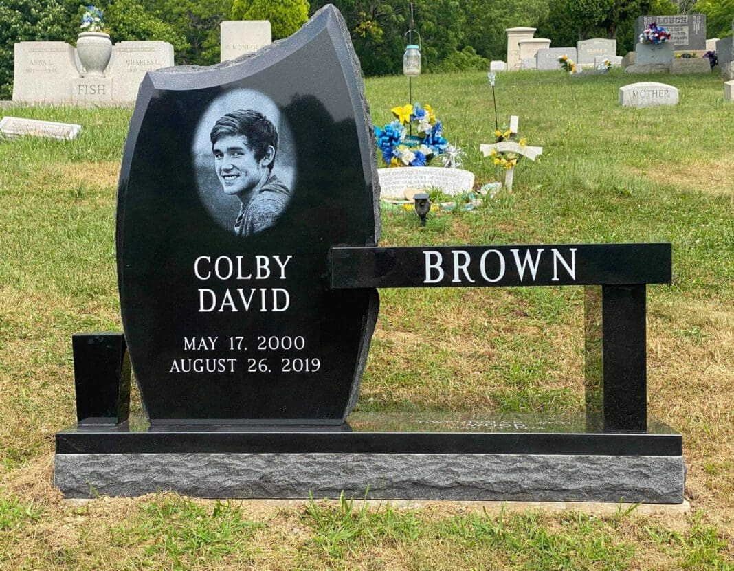 A headstone for a young man.