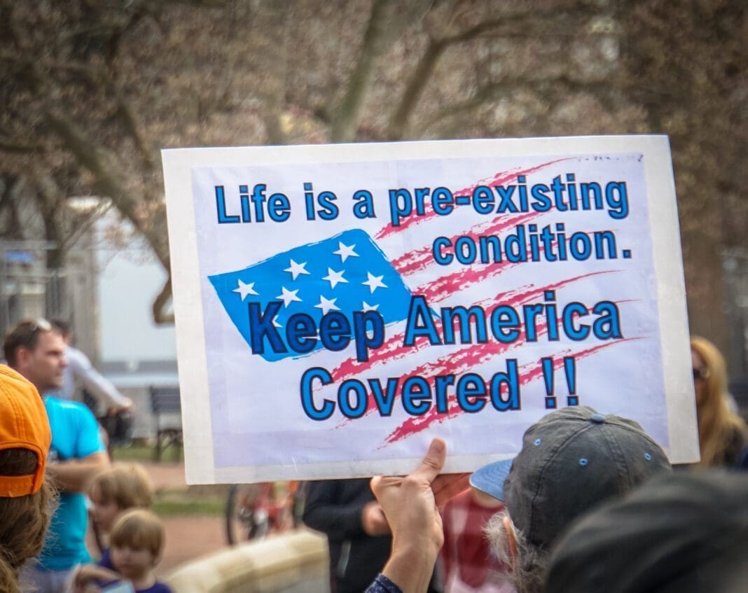 A sign at a rally.