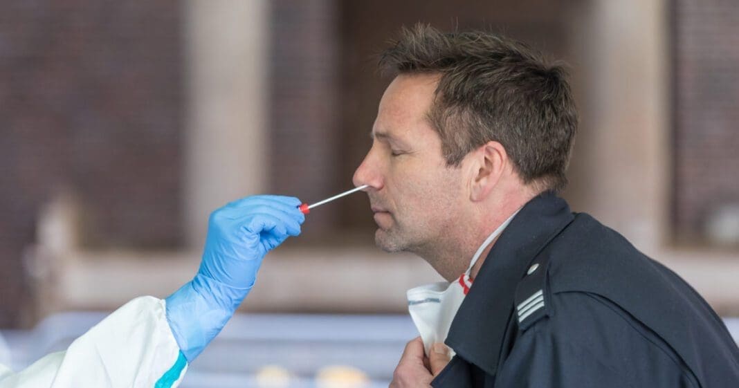 A person getting tested for Covid.