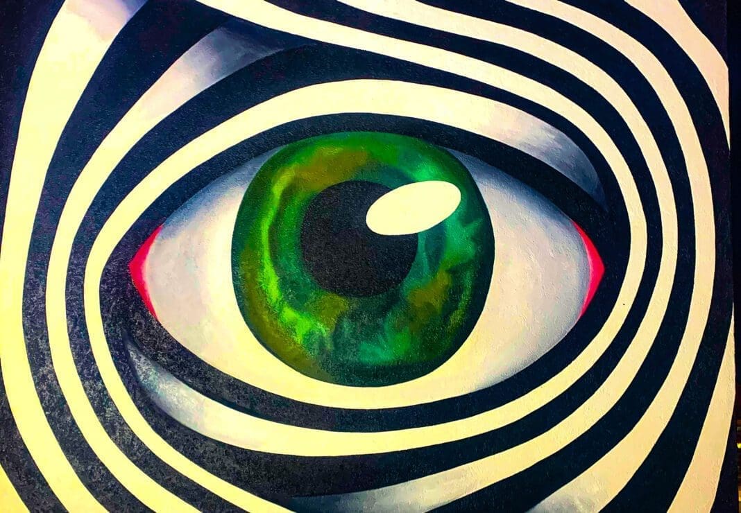 A painting of an eye.