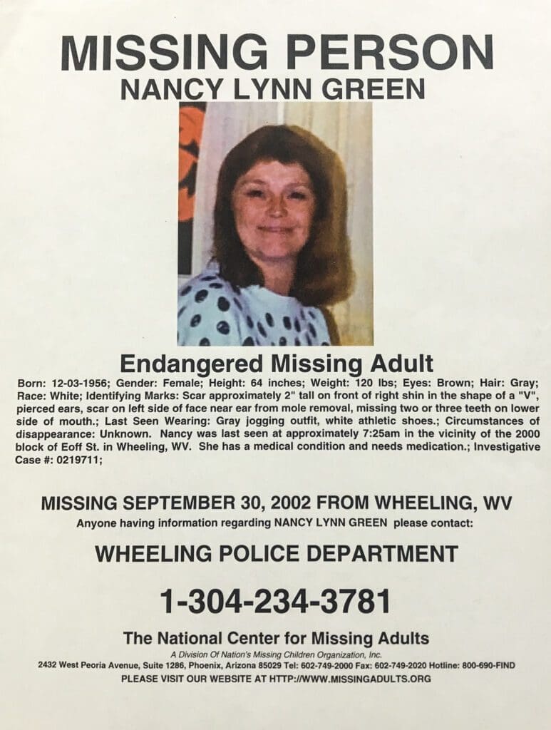 A Missing Persons poster for a female.