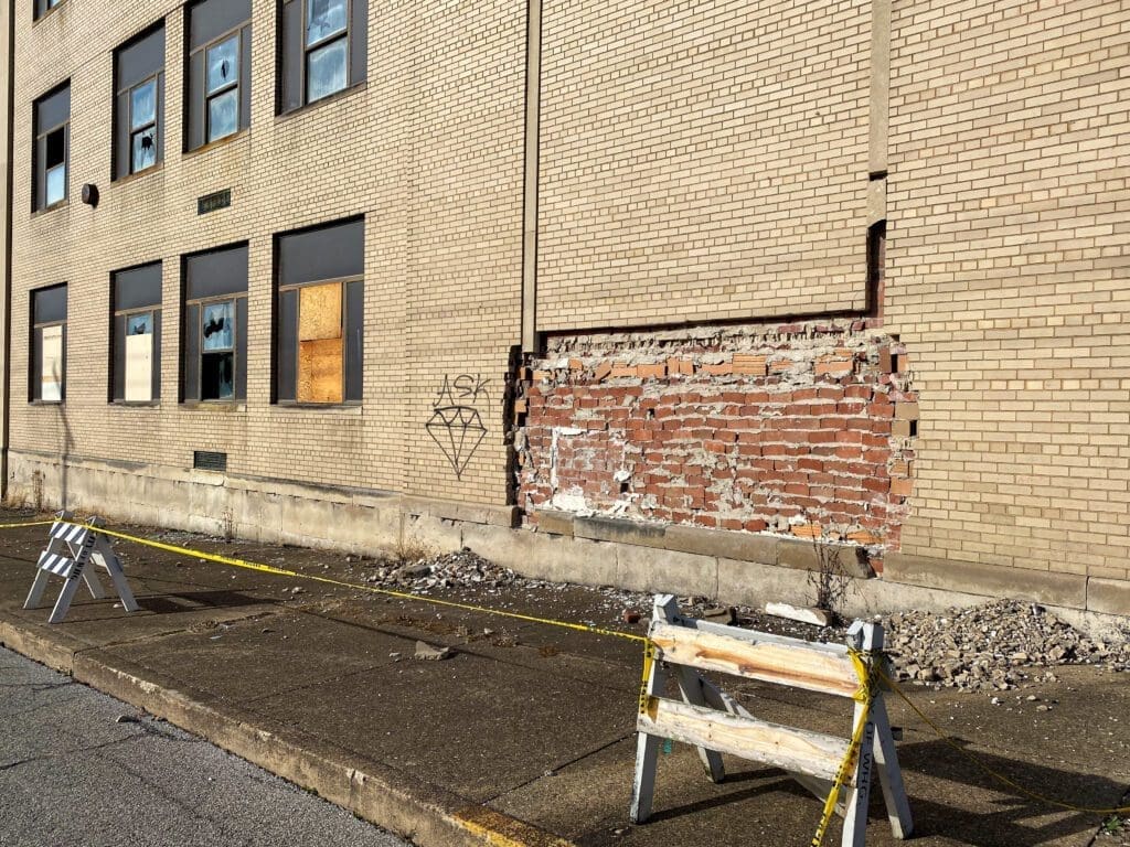 A blocked off sidewalk.