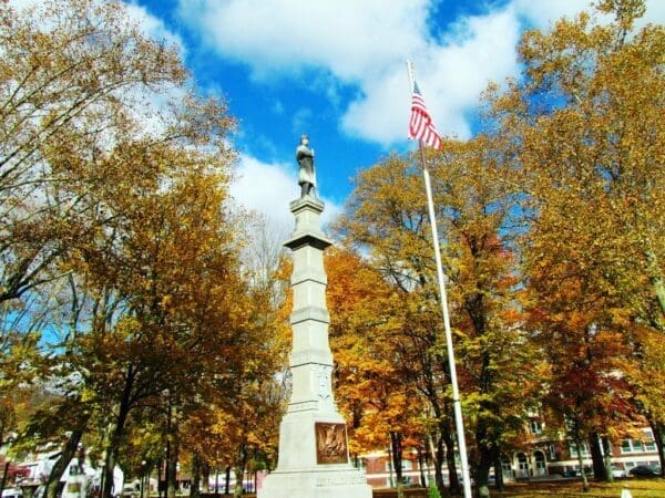 A monument in a park.