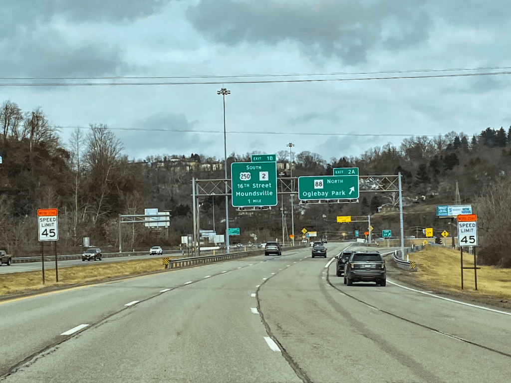 A photo of traffic on the interstate.