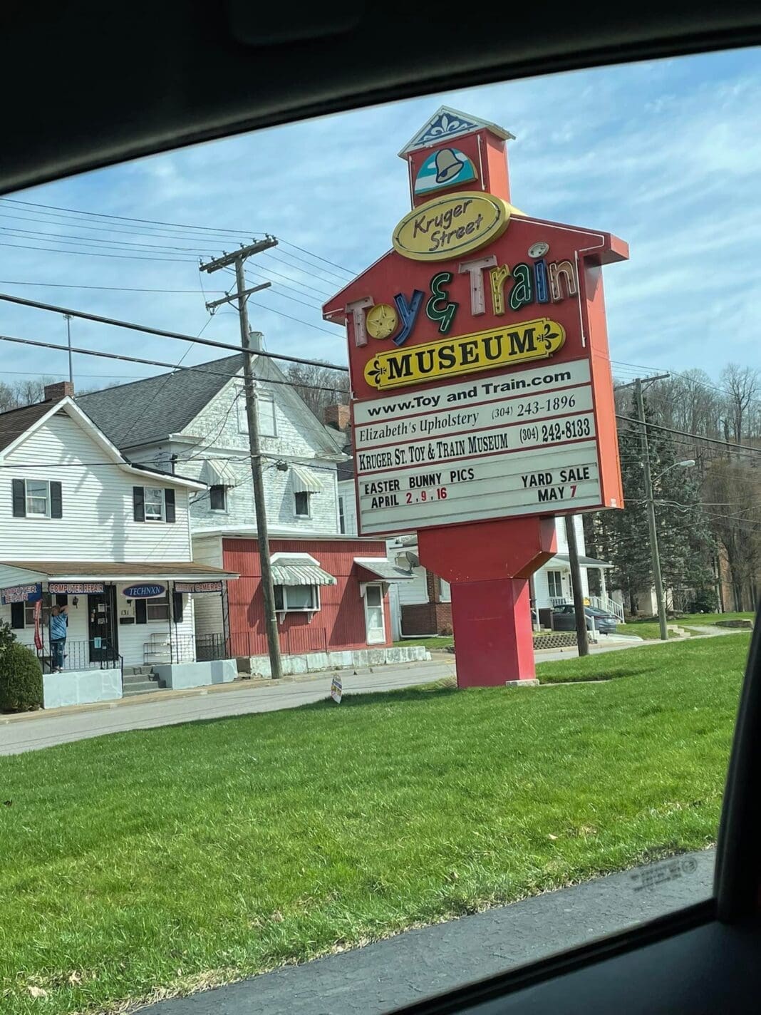 A photo taken from the window of a car.