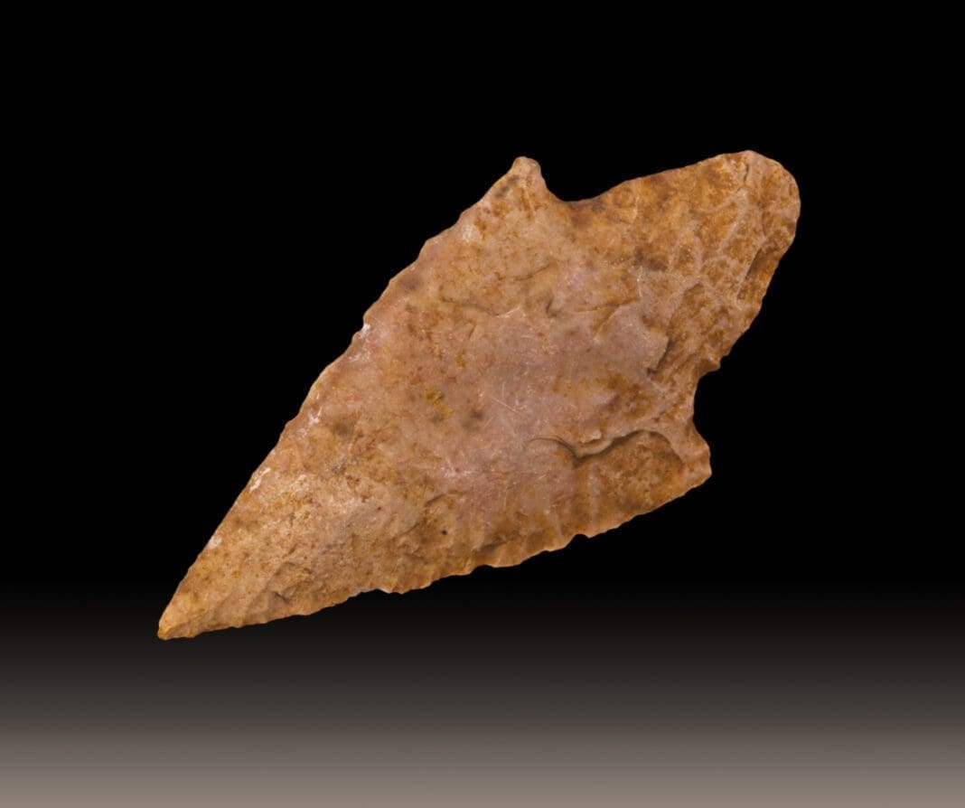 A prehistoric arrowhead.