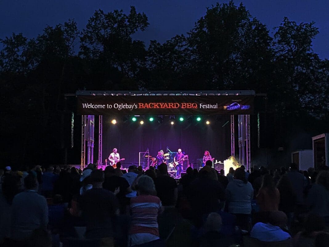 A stage at night.