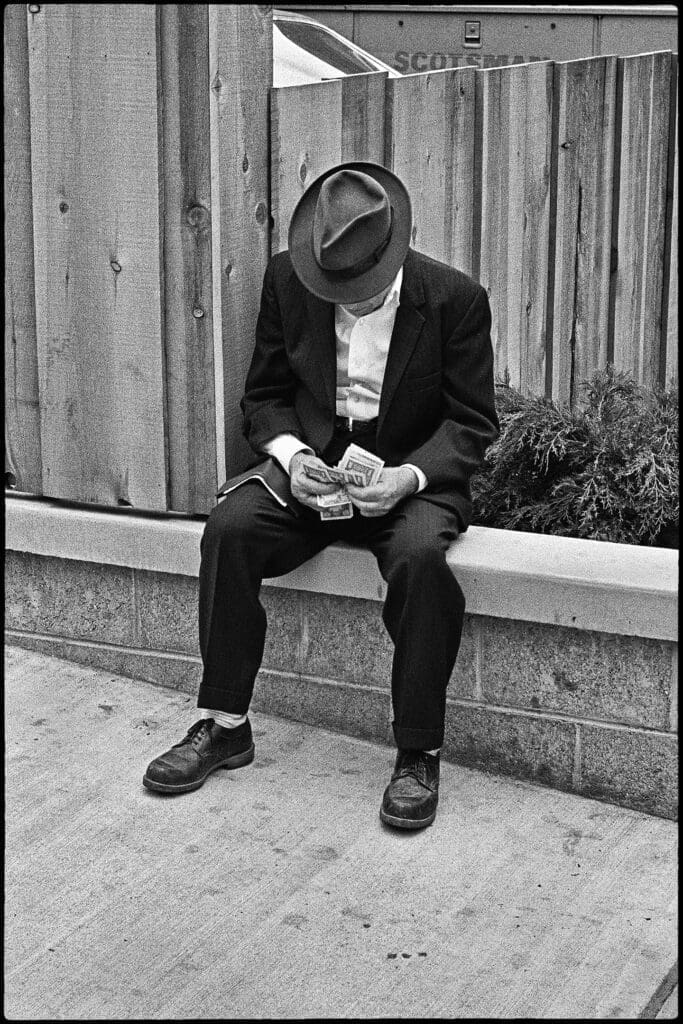 A guy counting money.