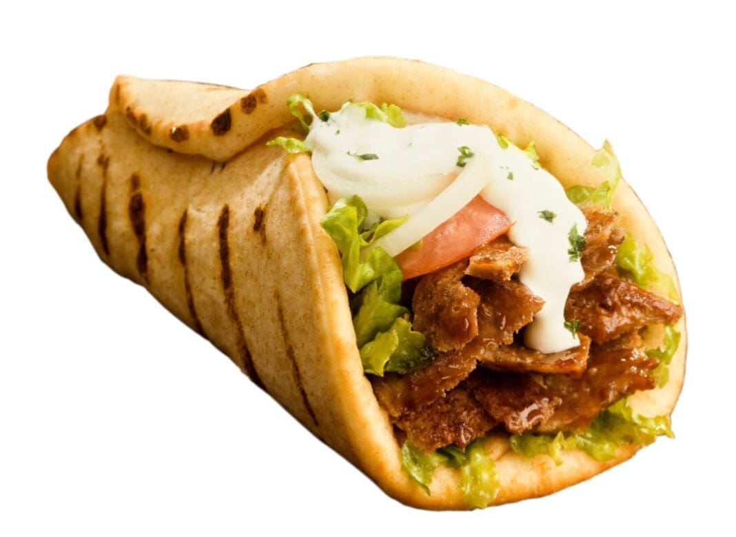 A photo of a gyro.