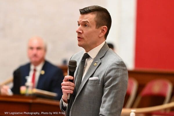 A man with a microphone.