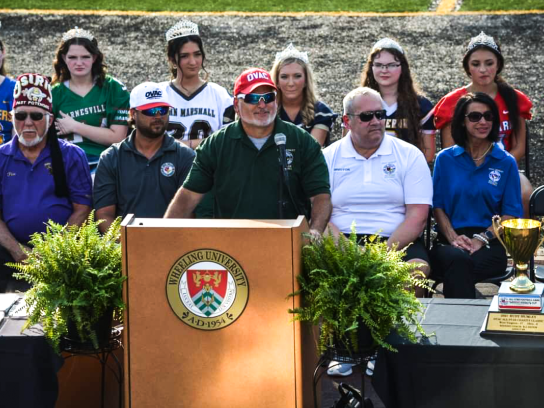 A man at a podium.