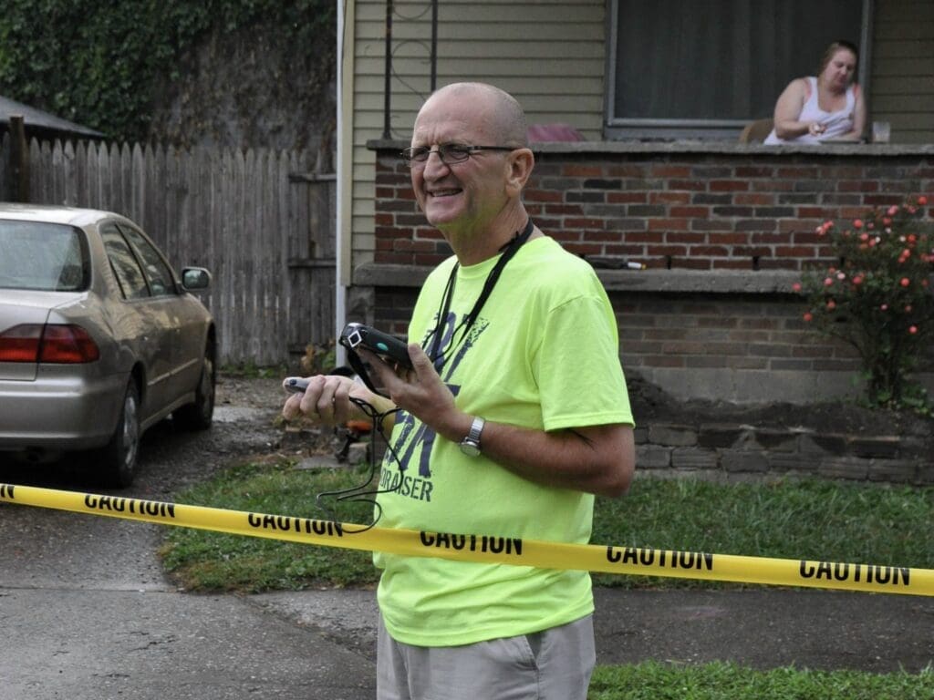 A man working in the community.