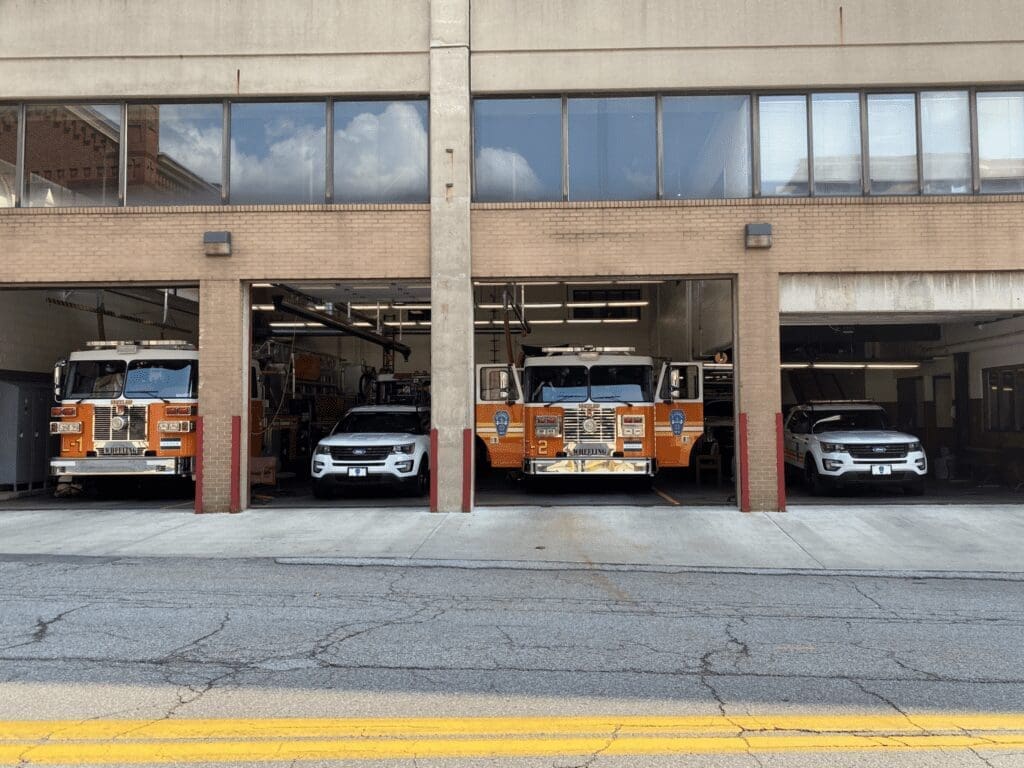 A fire station.