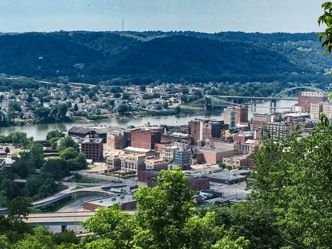 A shot of a downtown area.