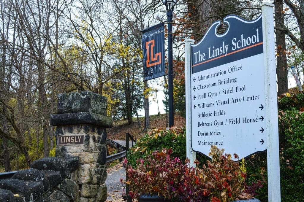 An entrance to a school.