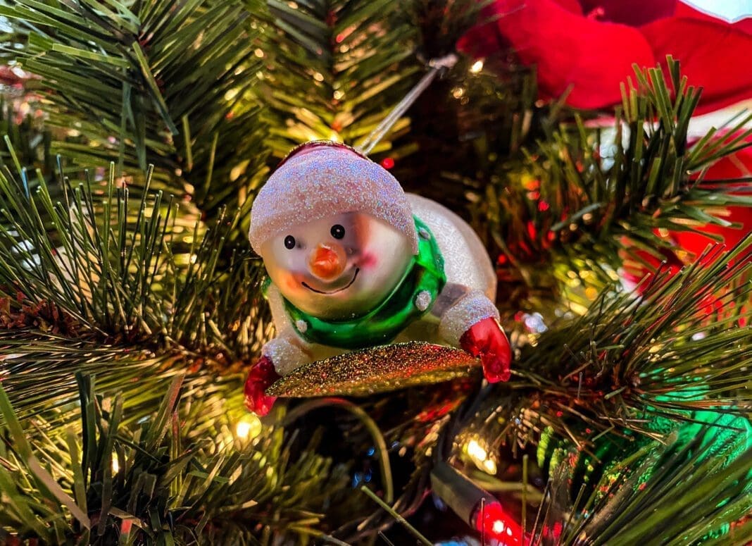 A snowman ornament.