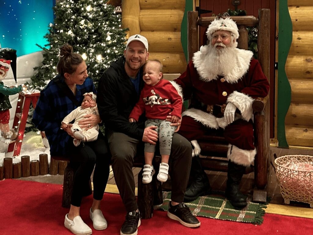 A family with Santa.