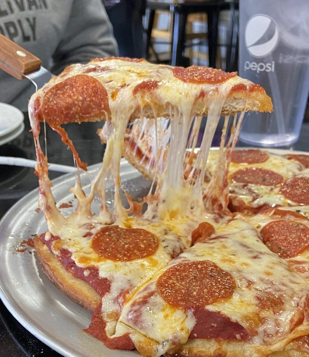 Original PJ's Pizza pepperoni slice