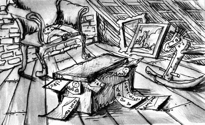 A sketch of an attic.