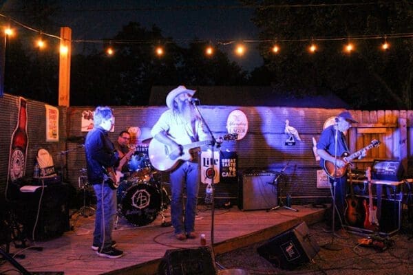 A band on stage.