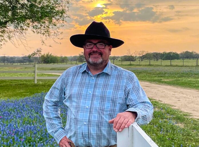 A man at sunset.