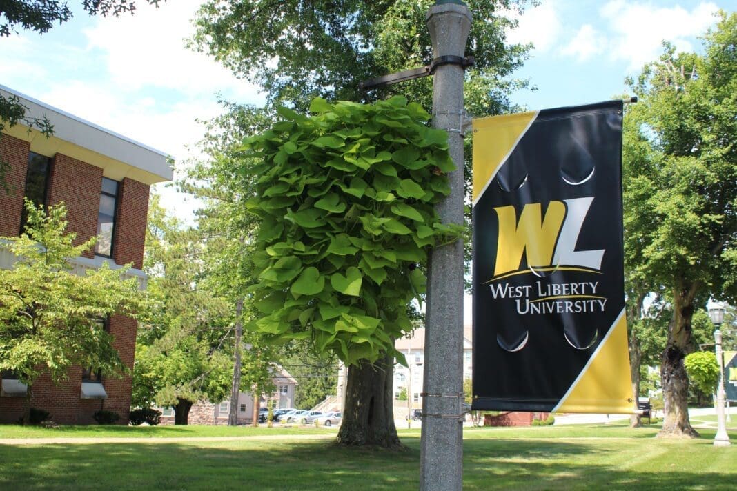 A banner on a pole.