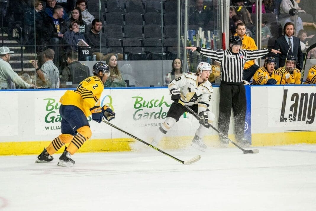 A hockey game.