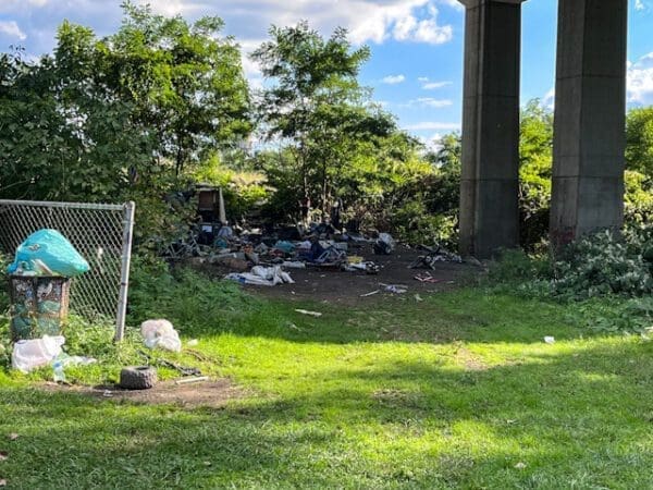 A park with litter.