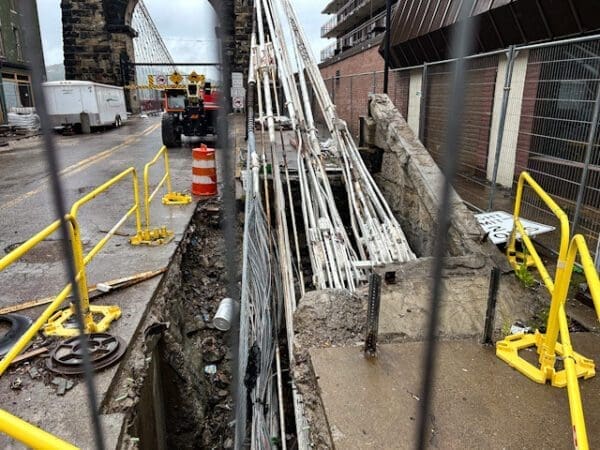 A photo of a hole in the ground.