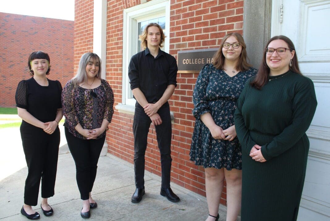 Students near a door.