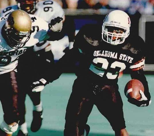 A man in a football uniform.