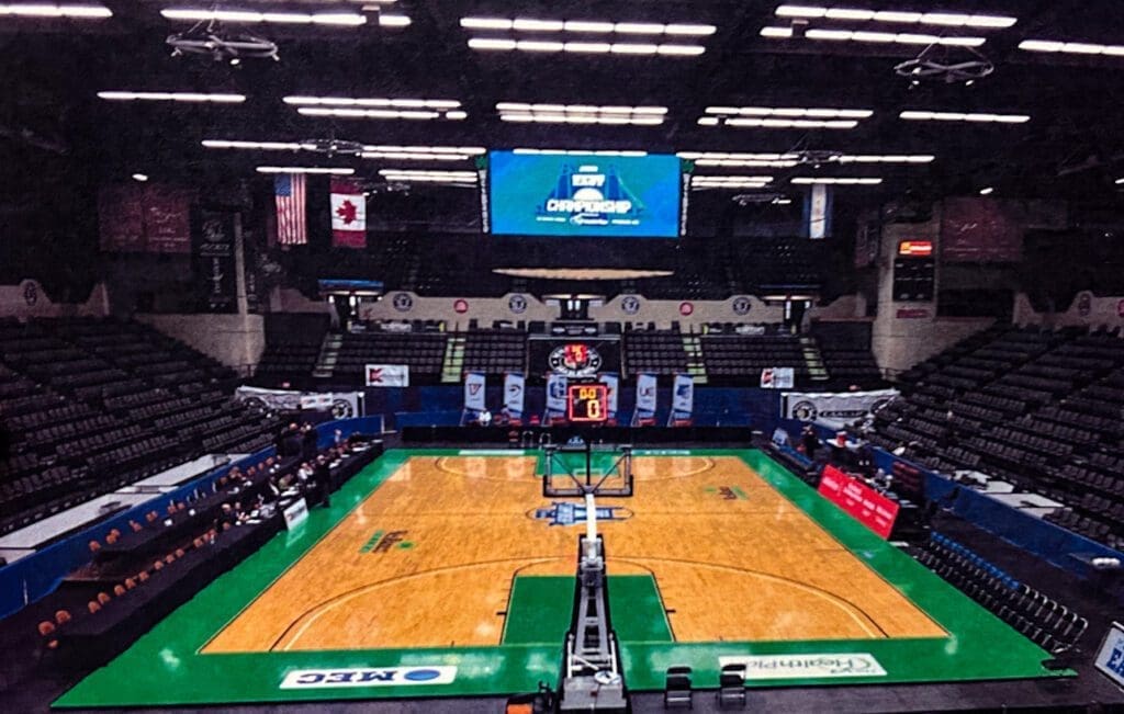 A photo of a basketball court.