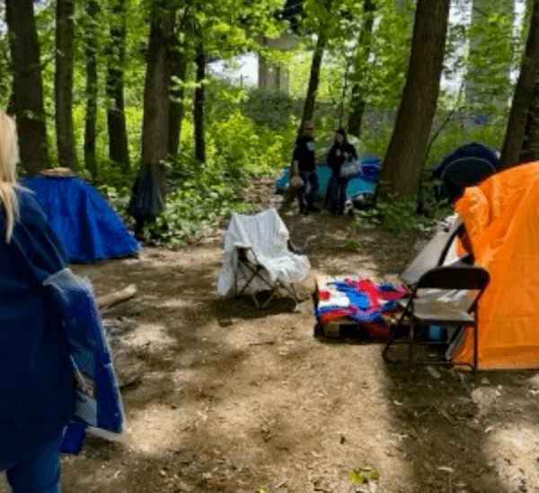 A homeless tent.