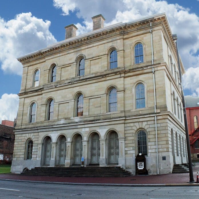 Independence Hall An old building.
